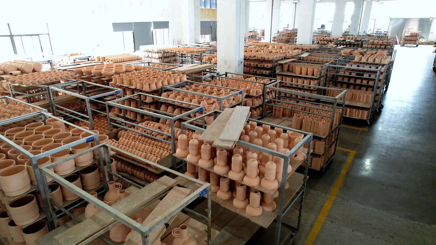 Racks of cast pieces