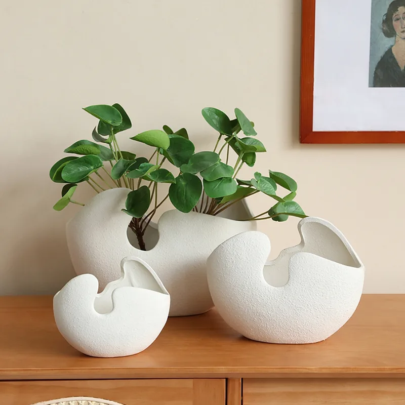 Matte white egg vases